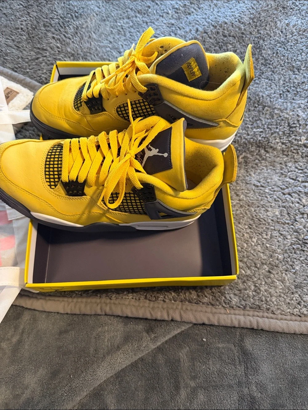 Jordan Yellow and Black Retro Basketball Sneakers